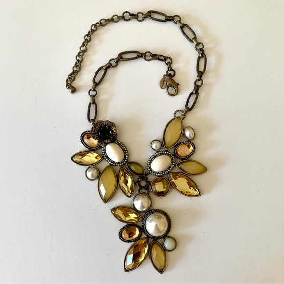 Chico's Jewelry - Chico’s Faux Pearl Multi-Stone Statement Necklace